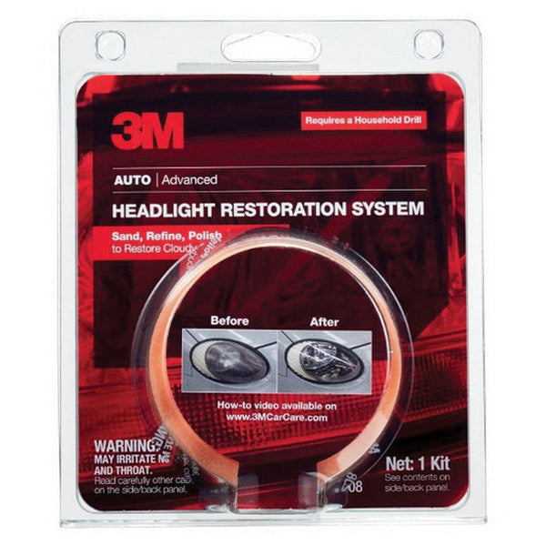 3M Headlight Lens Restoration System 39008 Tan Liquid Kit - Restores Yellowed Headlights