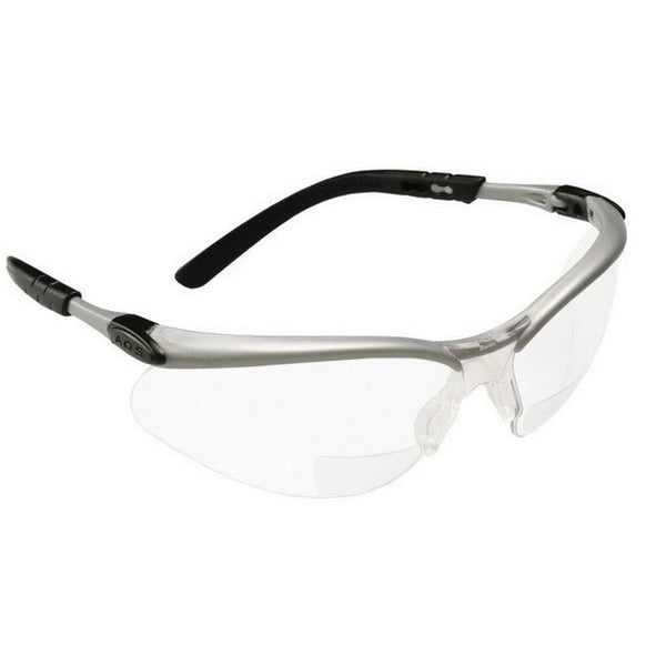 3M 11374 BX Reader Protective Eyewear, 1.5 Diopter Clear Lens, Silver Frame