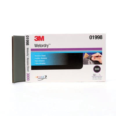 3M Imperial Wetordry Sheet 5-1/2 in x 9 in 3000 Grit Black (Part 1998)