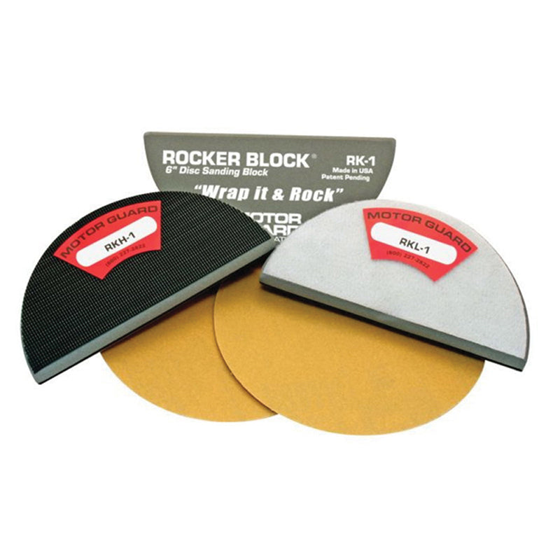 Motor Guard RKH-1 Rocker-Block Hook Facing Sanding Block, 2-3/4 in Width, 6 in Length, Hook and Loop