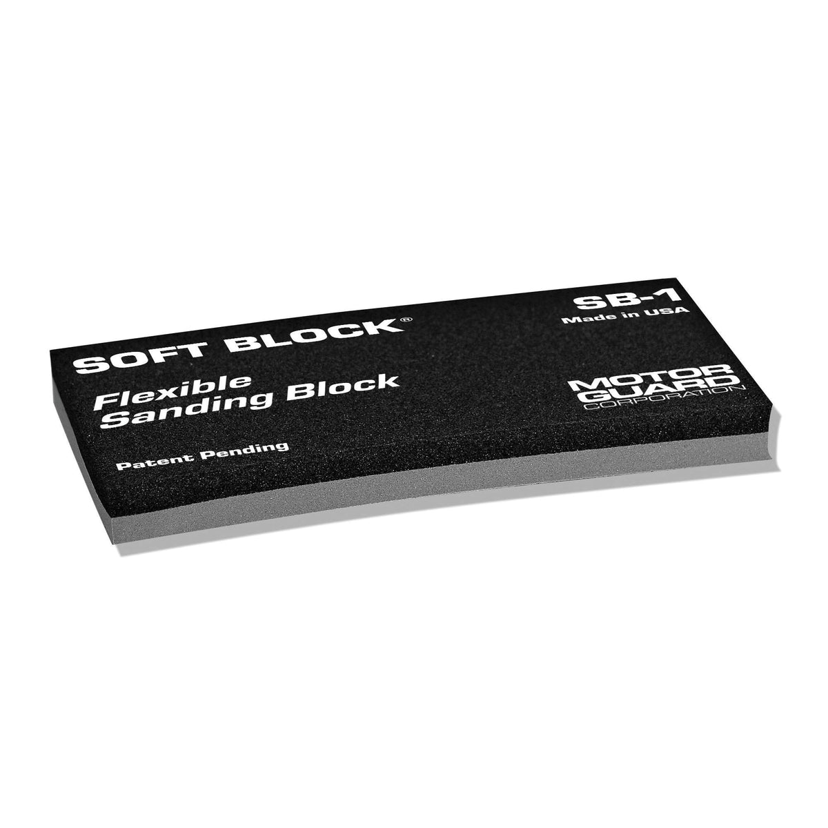 Motor Guard SB-1 Double Density Flexible Sanding Block 65 mm W x 130 mm L, 13 mm thick, gray/black