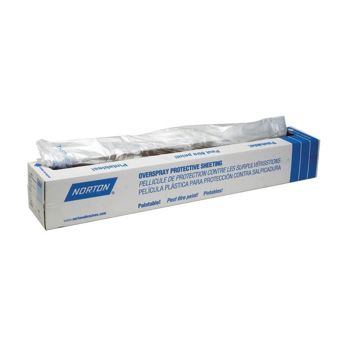 Norton Overspray Sheeting 06728 16 ft W x 400 ft L Clear 0.4 mil