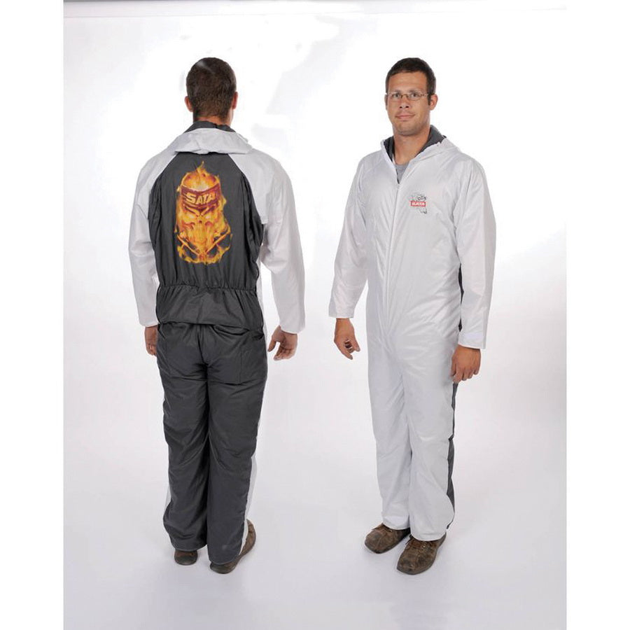 SATA Dan-Am 510054PS Pro Series Paint Suit Medium White/Gray Elastic Waist