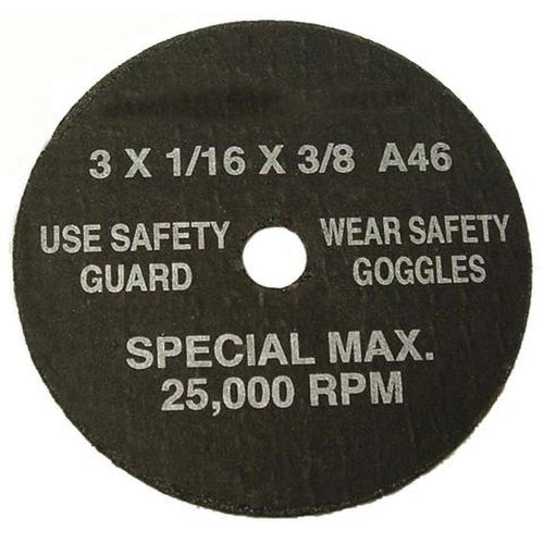 Tool Aid 94860 Type 1 Cut-Off Wheel - 3 in Diameter, 1/16 in Thickness, 3/8 in Center Hole