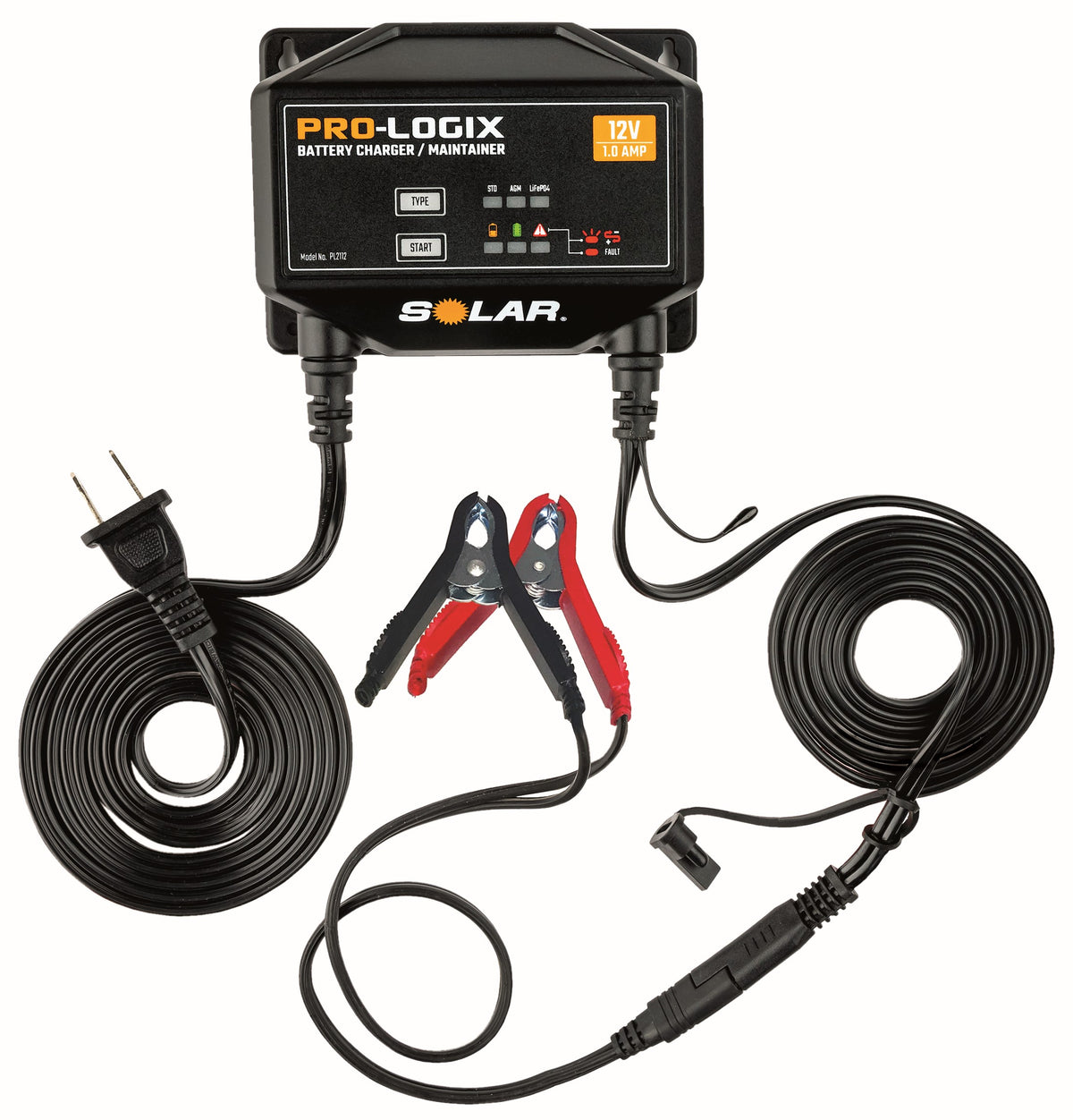 Solar PL2112 12V Automatic Battery Charger/Maintainer for Lead-Acid and LiFePO4 Batteries