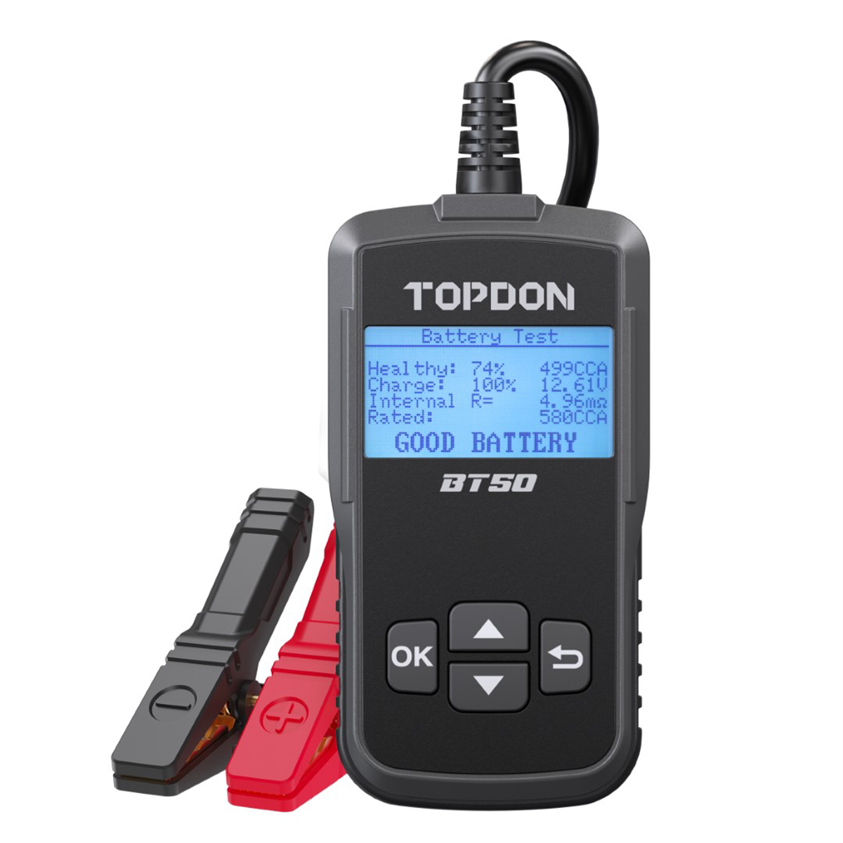 Topdon BT50 Battery, Charging & Cranking Tester - Conductance Technology with Reverse Polarity