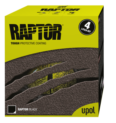 U-POL Raptor Kit 0821V - Tintable Low-VOC, 3:1 Mix, 125 sq-ft Coverage, 4 Bottles + Hardener