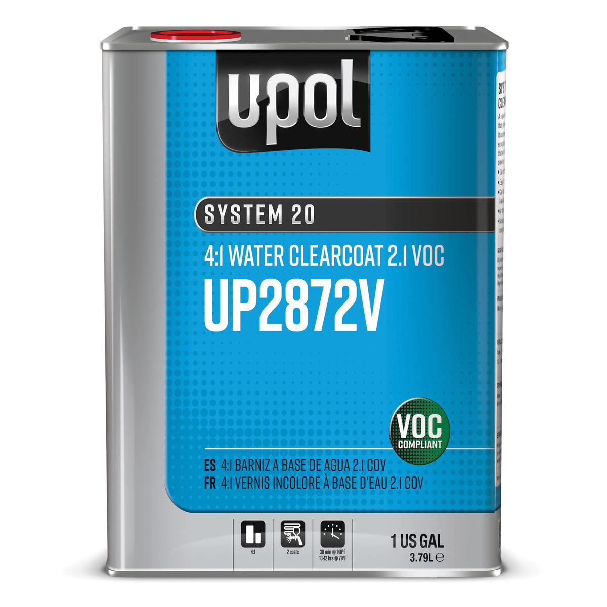 U-POL SYSTEM 20 UP2872V Water Clearcoat 1 gal Tin 4:1 Mix
