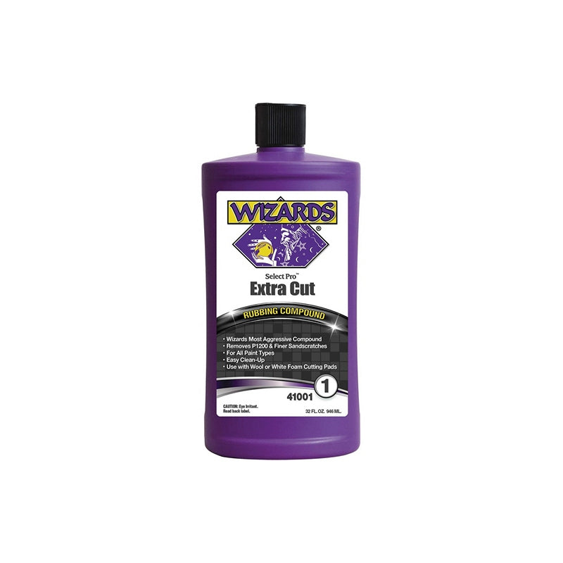 Wizards Products 41001 Select Pro Extra Cut 1 Rubbing Compound 32 oz Bottle, Heavy Cutting