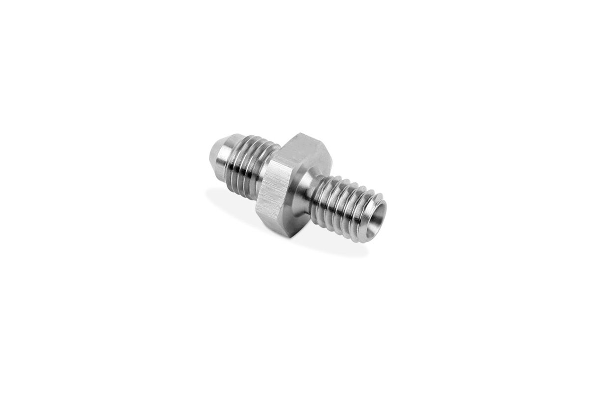 RaceFlux -4AN Male to 3/8"-16 Male Crankcase Breather Adapter Fitting, for Harley Davidson Engines