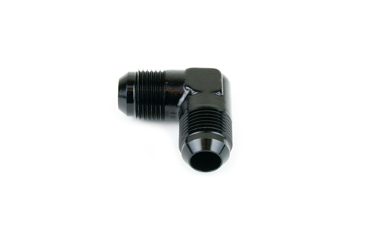 RaceFlux 90-Degree AN Male Flare Union Fitting, -8AN