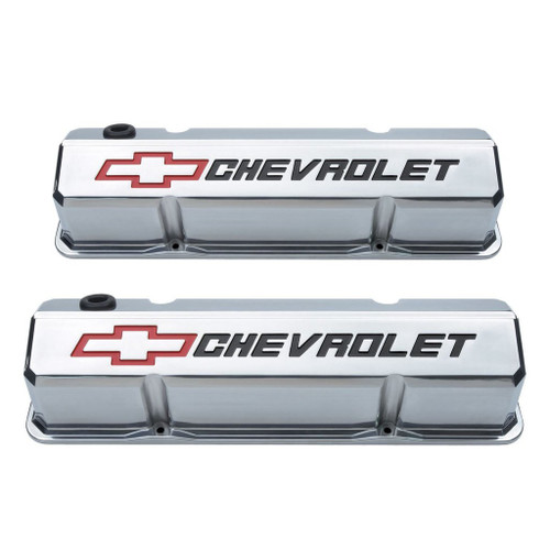Proform 141-927 Slant Edge Valve Covers Small Block Chevy Polished Cast Aluminum