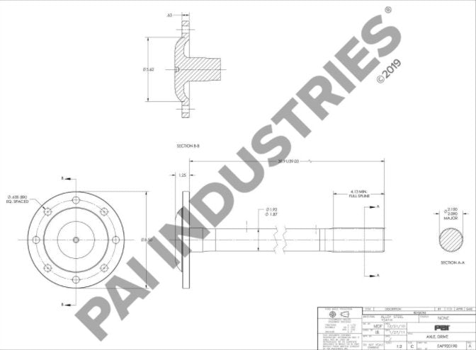PAI 920190 Axle Shaft⎮Replaces Eaton 127437