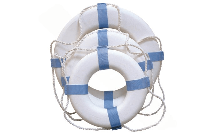 PoolStyle 371 17″ White/Blue Decorative Ring Buoy