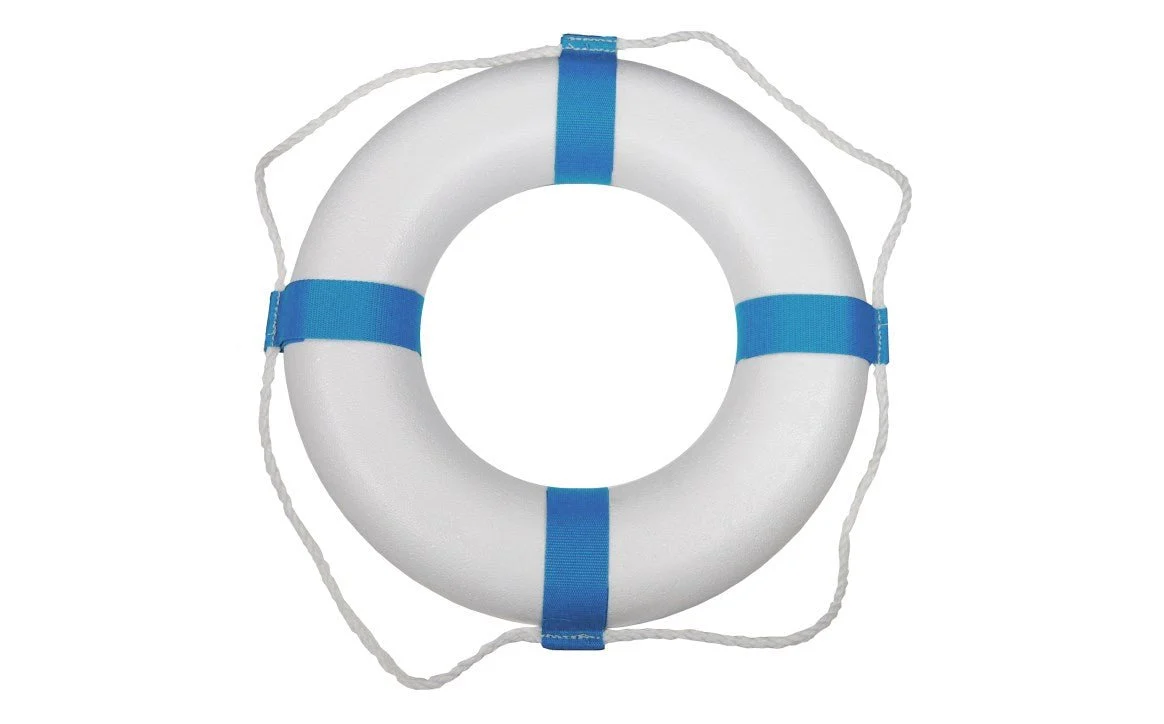 PoolStyle 372 20″ White/Blue Decorative Ring Buoy