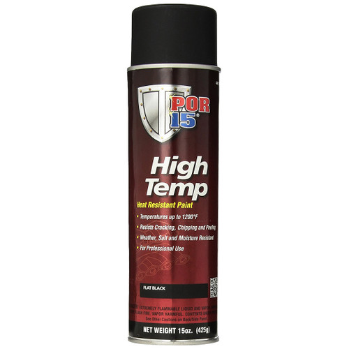 POR 15 44118 High Temp Aerosol Header Paint - 1200 Degree - Flat Black 15oz Can