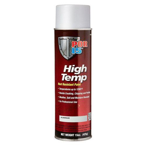 POR 15 44318 High Temp Aerosol Header Paint - 1200 Degree - Aluminum 15oz Can