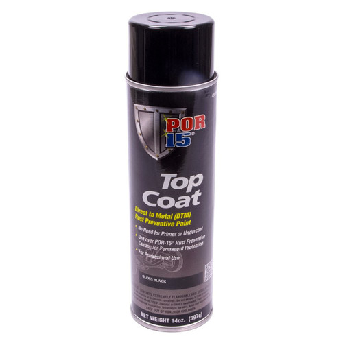 POR 15 45818 Blackcote Gloss Black Top Coat - 14oz Aerosol Spray Can - Each