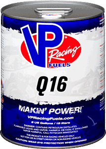 VP Racing Fuel Q16 >118 (R+M)/2 Octane Leaded- 5 Gallon Pail