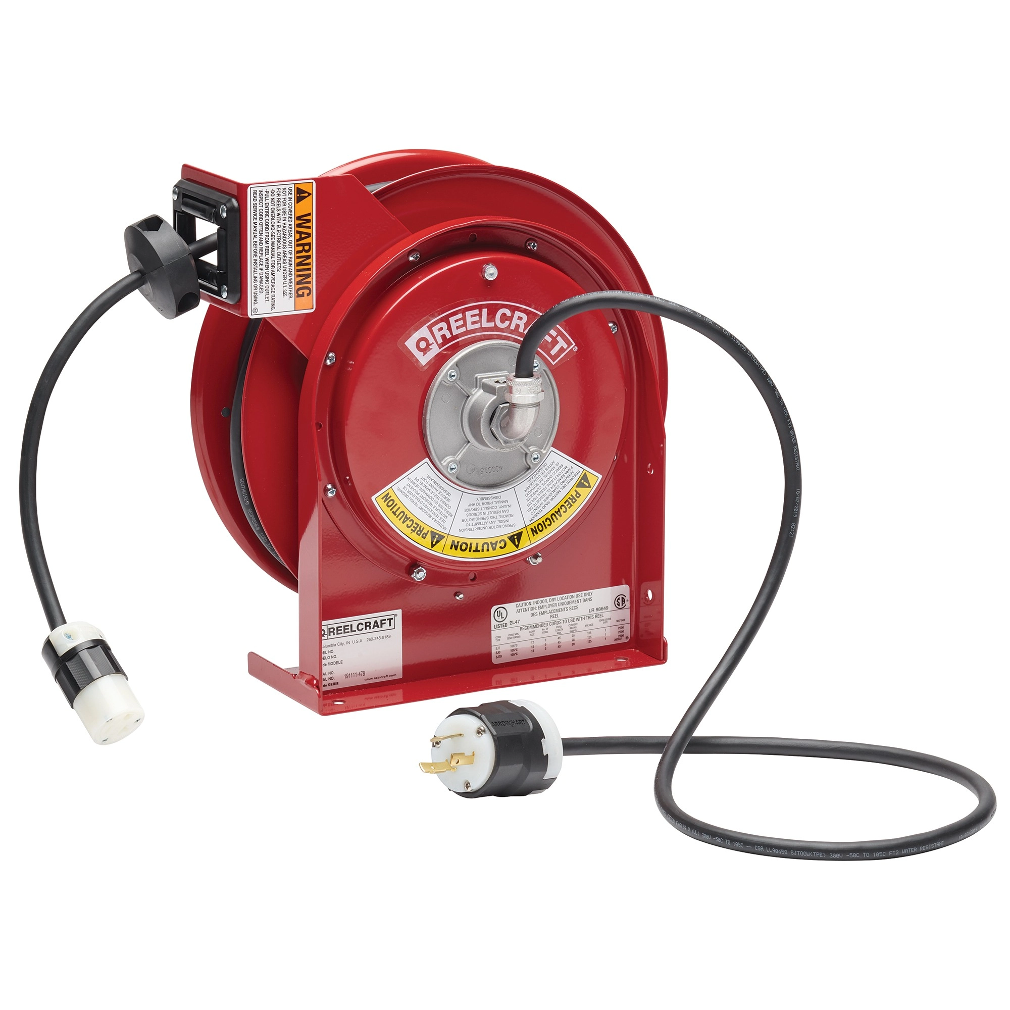 ReelcraftL 4545 123 3ACSpring Rewind Cord Reel