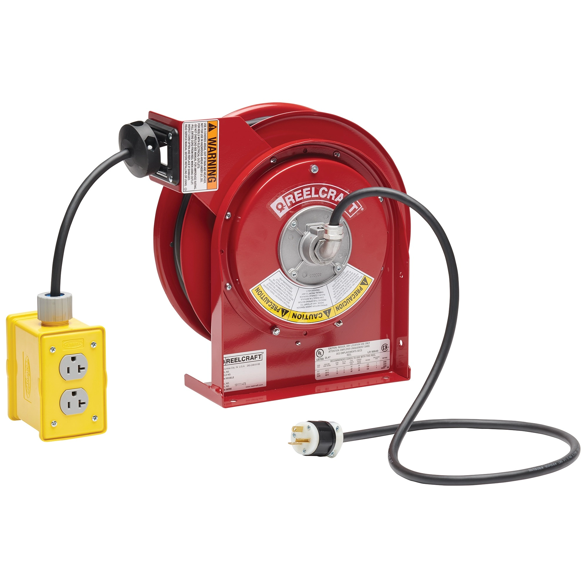 ReelcraftL 4545 123 7QSpring Rewind Cord Reel