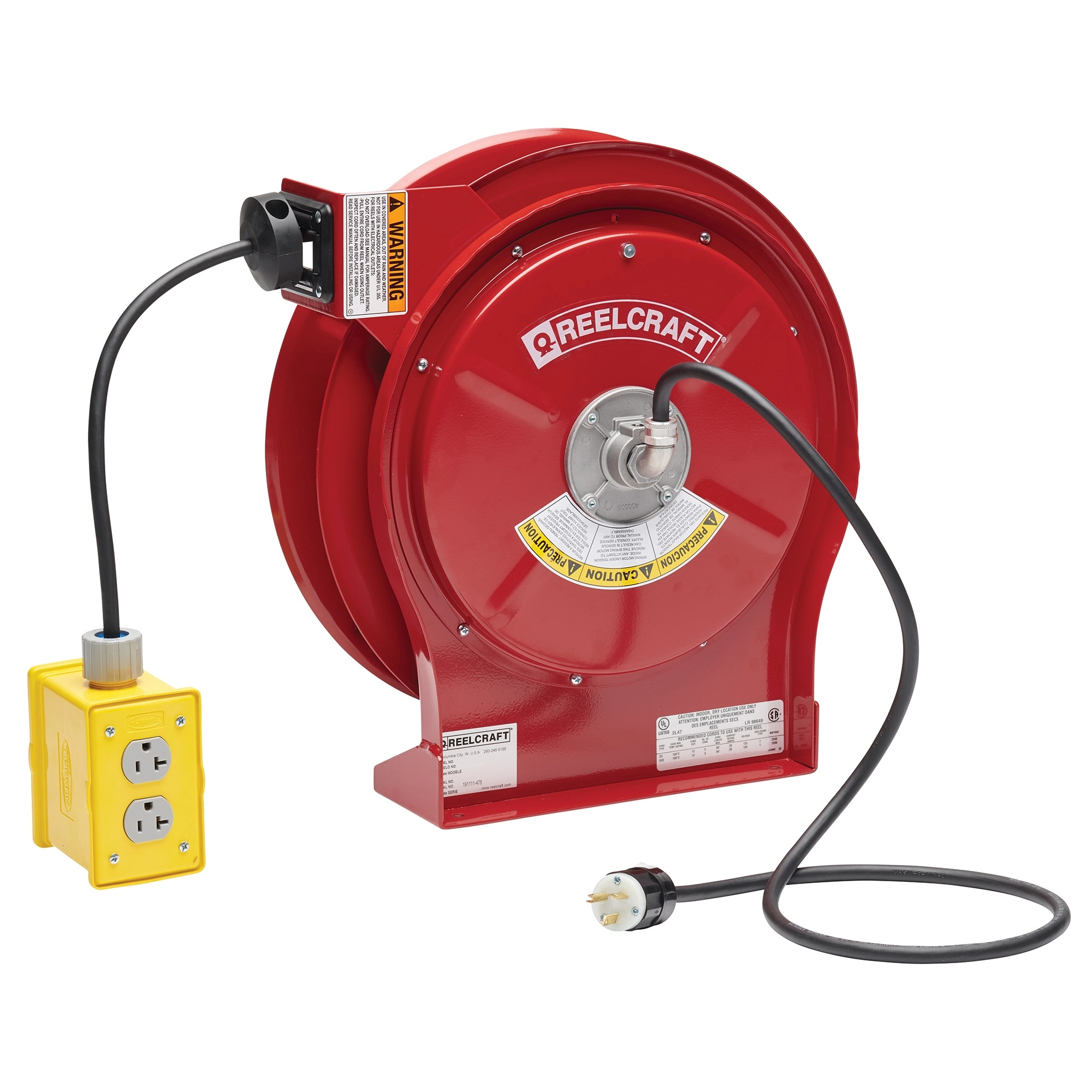 ReelcraftL 5550 123 7QSpring Rewind Cord Reel