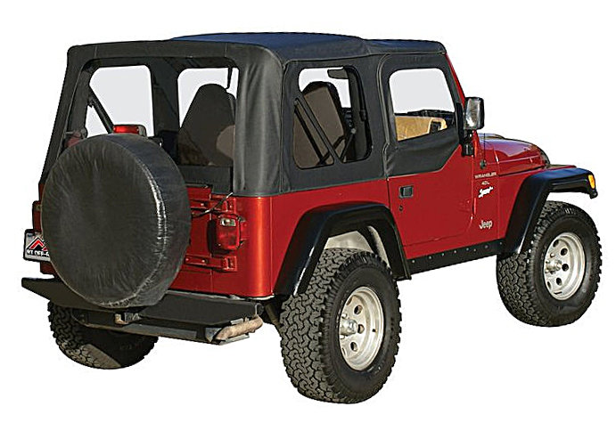 Crown Automotive Replacement Soft Top with Clear Windowsfor 97-06 Jeep Wrangler TJ with Half Steel Doors