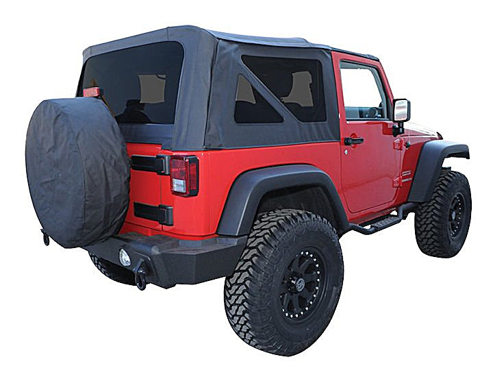 Crown Automotive RT10535T Replacement Soft Top in Black Diamond with Tinted Windows for 07-09 Jeep Wrangler JK 2 Door