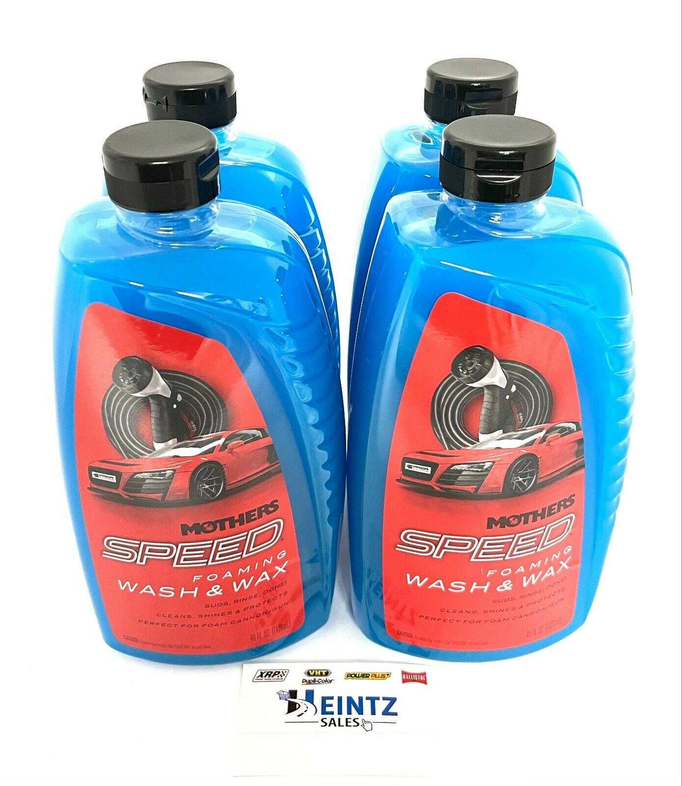 MOTHERS 15648 - Speed Foaming Wash & Wax 4 PACK - Cleans, Shines & Protects - 48 fl. oz.