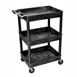 Black-3 Shelf Tub Cart