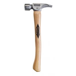 Stiletto 14 oz Titanium Smooth Face Hammer with 16 in. Curved Hickory Handle