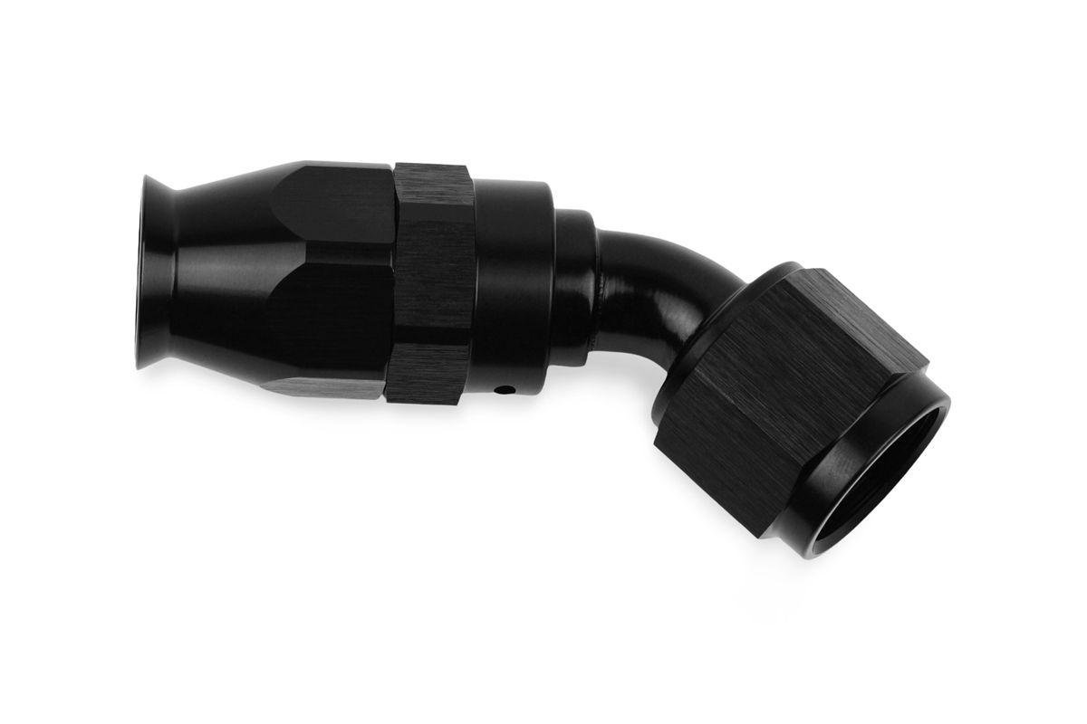 RaceFlux PTFE 45-Degree Hose End Fitting, Aluminum, -8AN