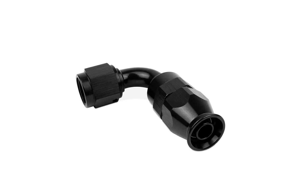 RaceFlux PTFE 90-Degree Hose End Fitting, Aluminum, -6AN