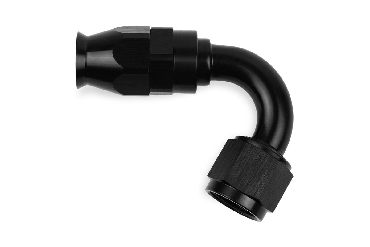 RaceFlux PTFE 120-Degree Hose End Fitting, Aluminum, -8AN