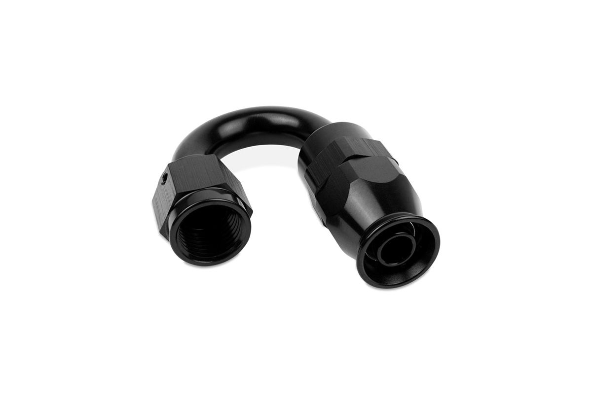 RaceFlux PTFE 180-Degree Hose End Fitting, Aluminum, -6AN