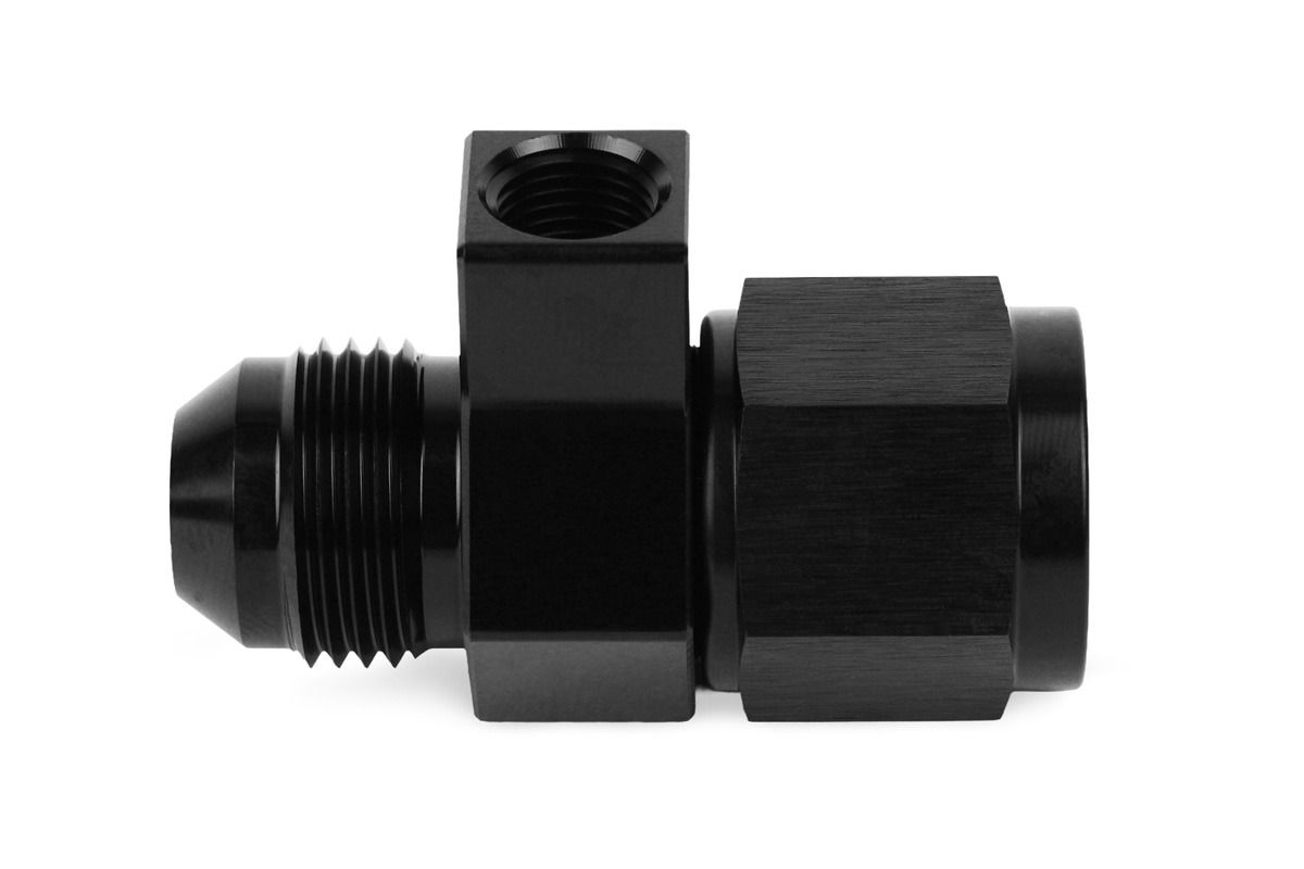 RaceFlux -8AN Male to -8AN Female w/ 1/8" NPT Female Sensor Port