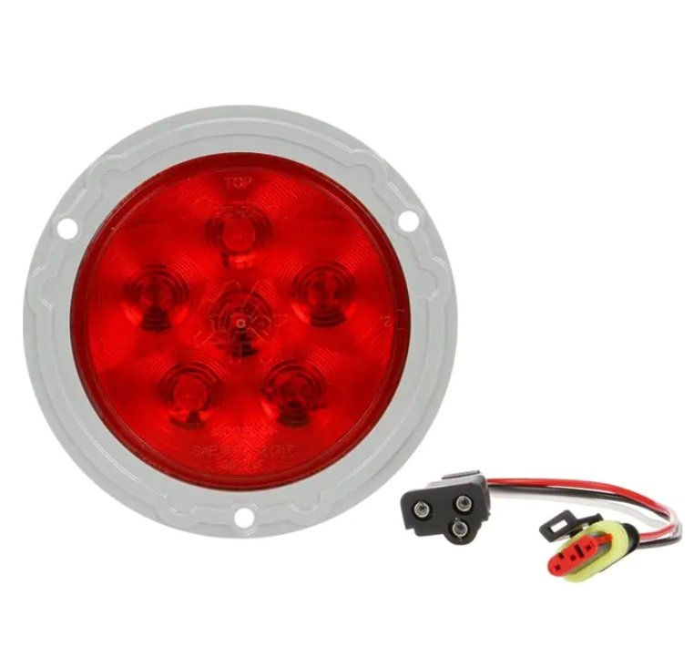 4" Round Red 6 Diode Stop/Turn/Tail Light 44032R Replaces Grote 53272