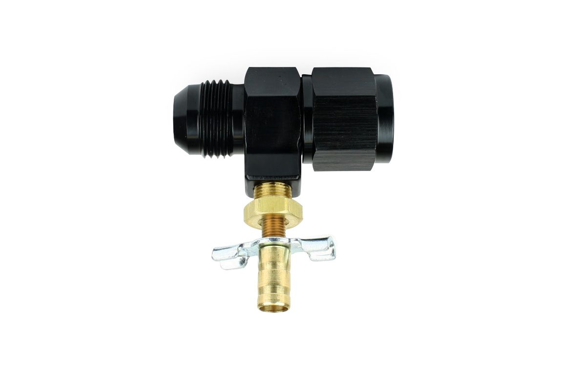 RaceFlux 1/4'' Barb Petcock Drainage Valve Assembly for AN Hose