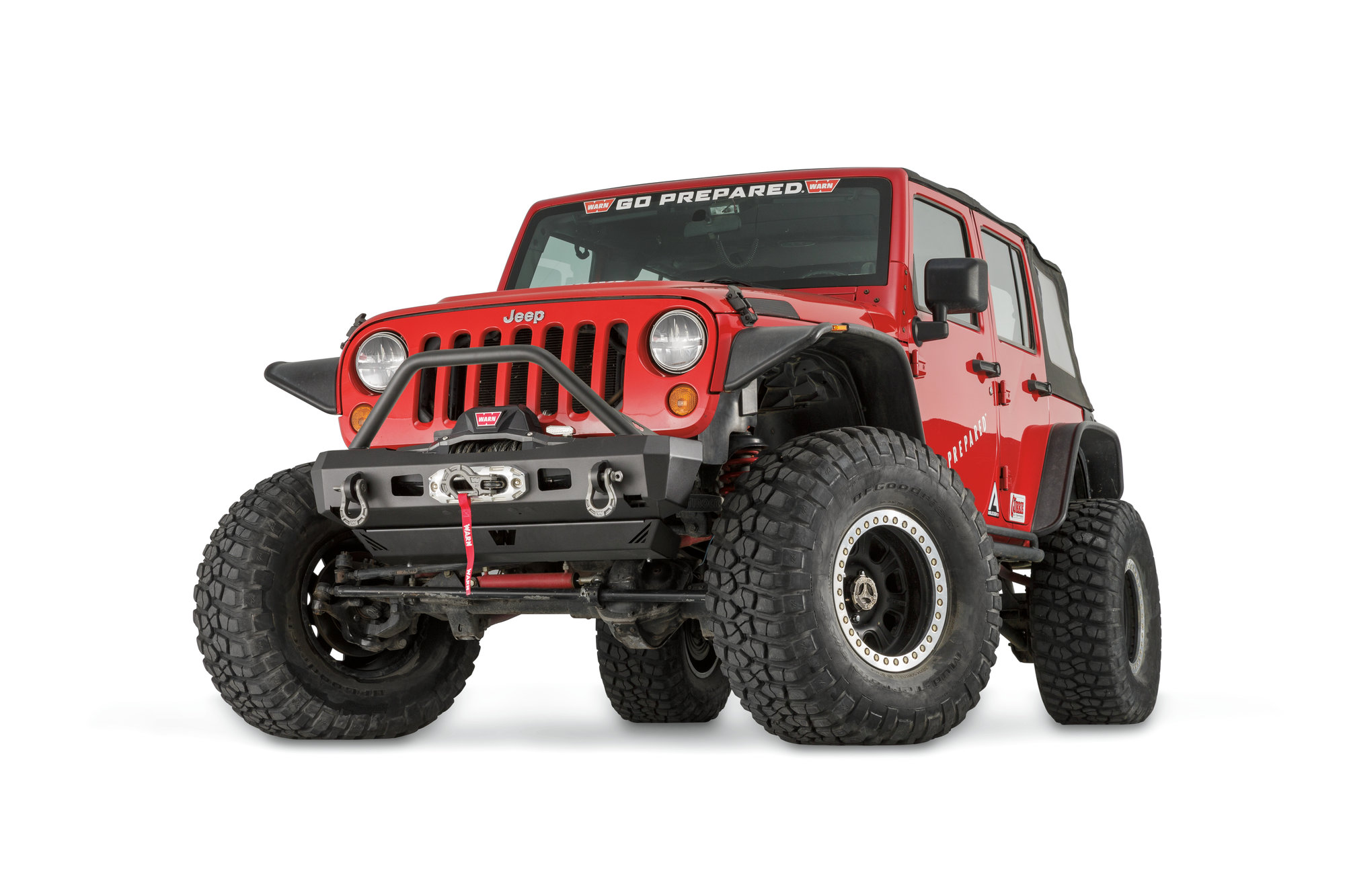 WARN 101450 Elite Series Front Stubby Bumper with Grille Guard for 07-18 Jeep Wrangler JK