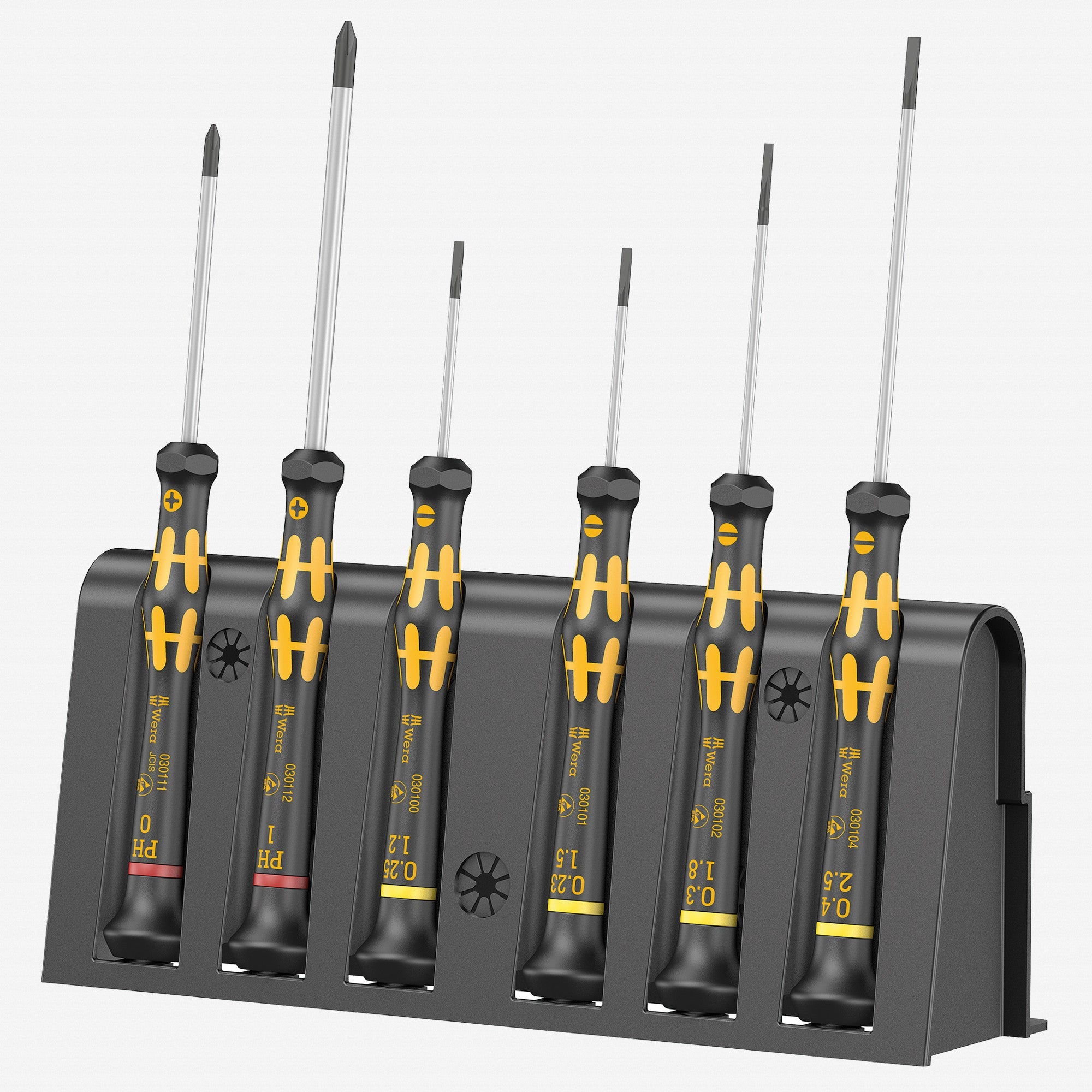 Wera 030170 ESD Safe Slotted/Phillips Precision Screwdriver Set + Rack