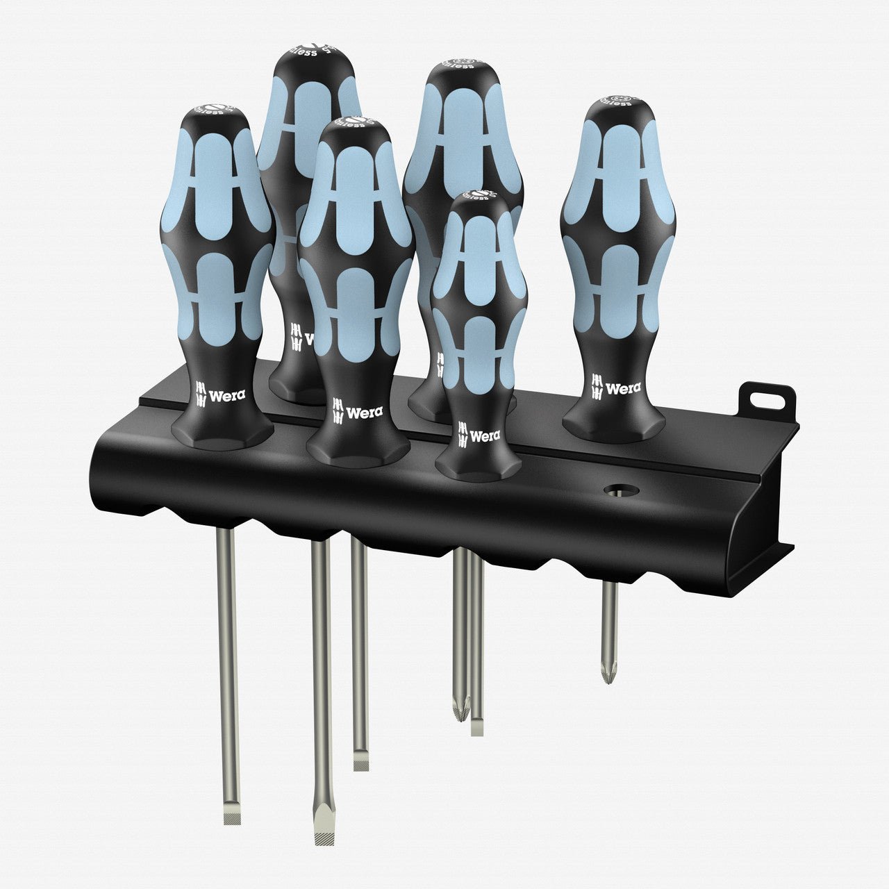Wera 032061 Stainless Steel Slotted/Pozidriv Screwdriver Set + Rack