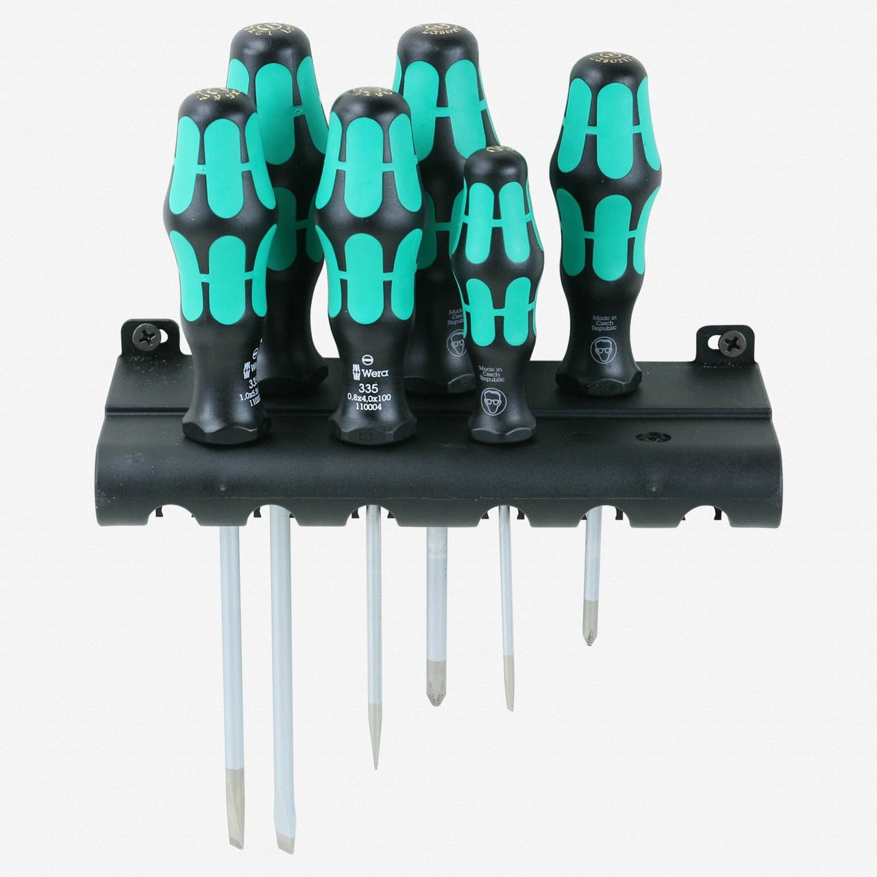 Wera 105656 Kraftform Plus Slotted/Pozidriv Screwdriver Set + Rack