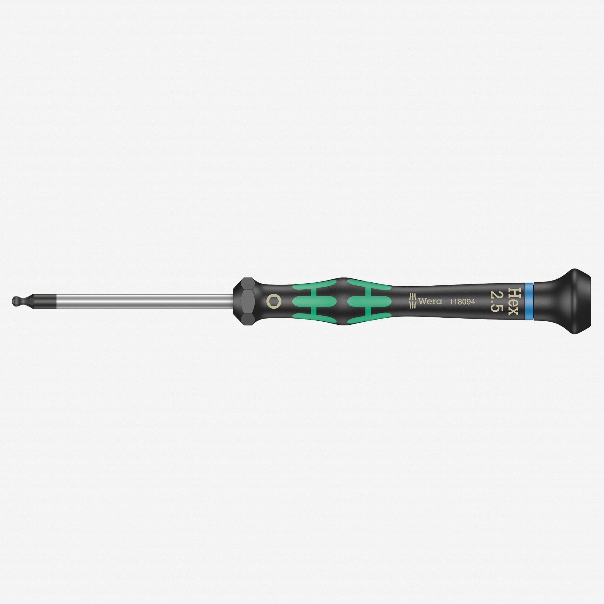 Wera 118094 2.5 x 60mm Kraftform Micro Ball End Hex Precision Screwdriver