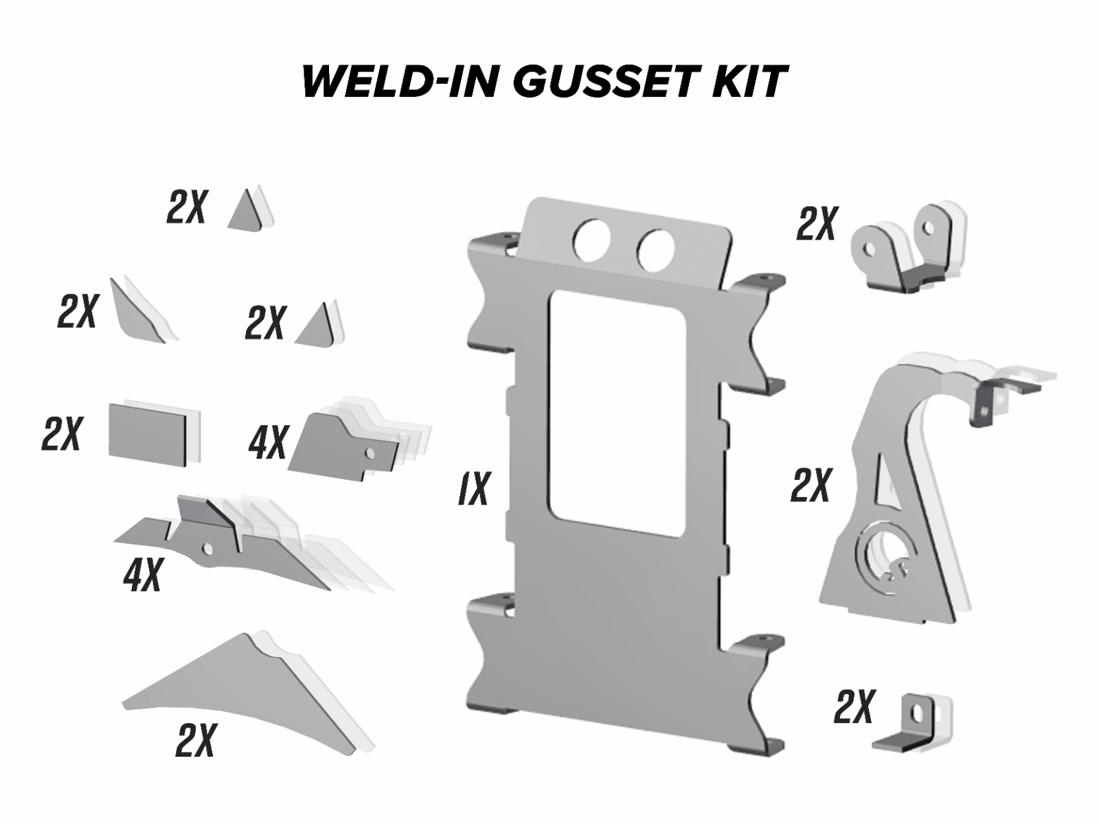 POLARIS RZR XP TURBO WELD-IN GUSSET KIT