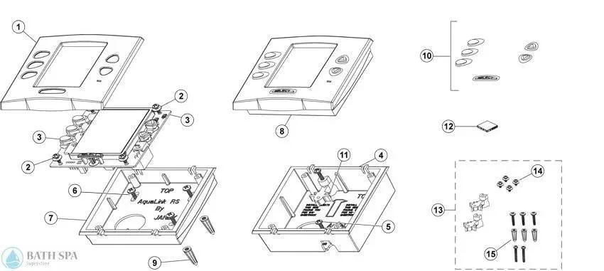 Zodiac Jandy AquaLink RS OneTouch Control Interface Replacement Parts Kit Screws And Washers R0551200 R0551300